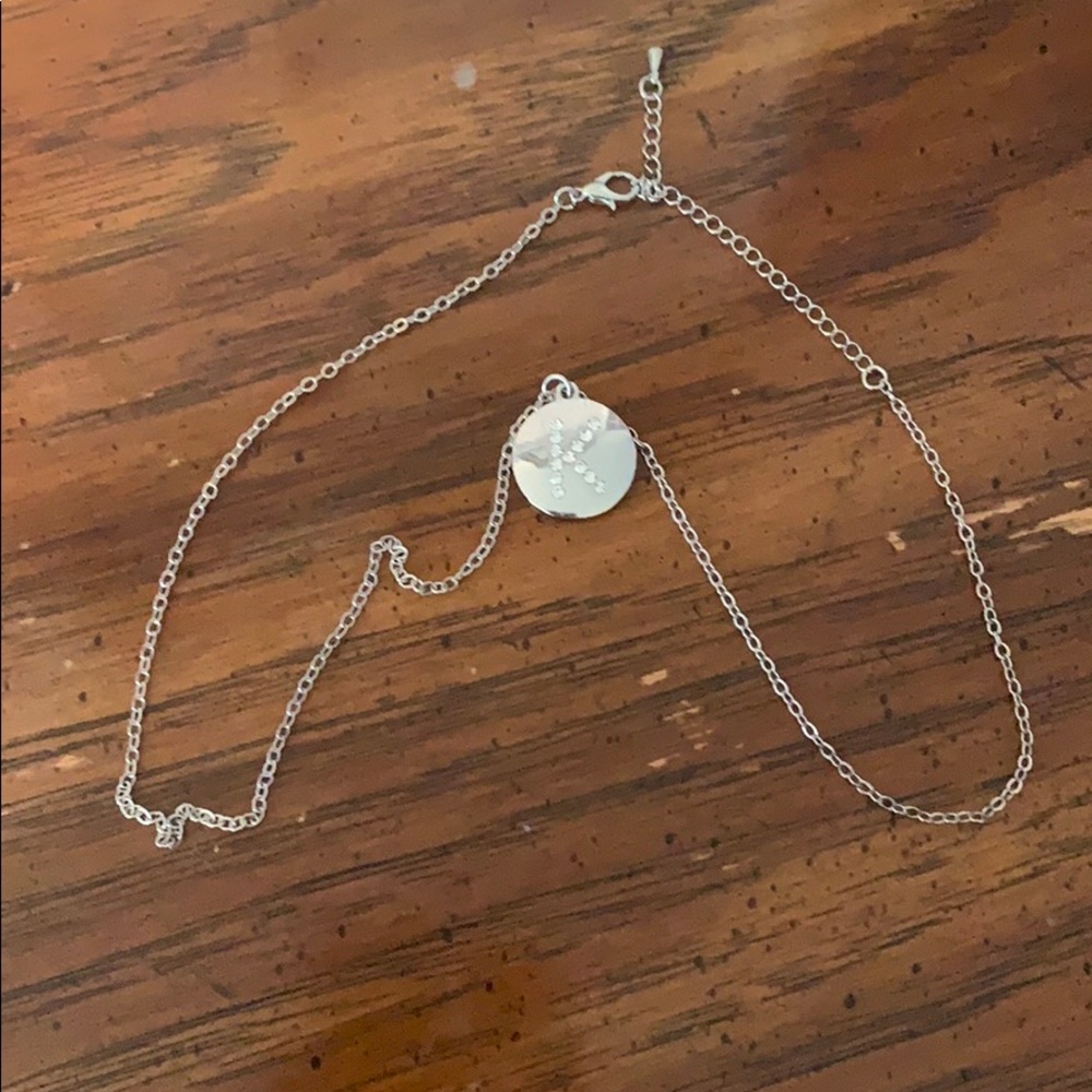 bedazzled K necklace